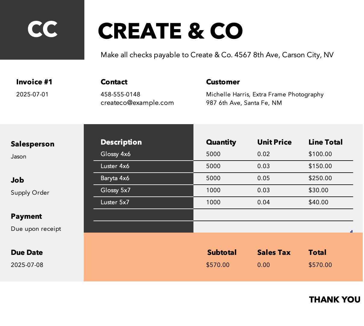 Vibrant Invoice Invoice Template Preview